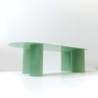 <a href="https://www.galeriegosserez.com/artistes/cober-lukas.html">Lukas Cober</a> - New Wave - Oval coffee table (Jade Green)